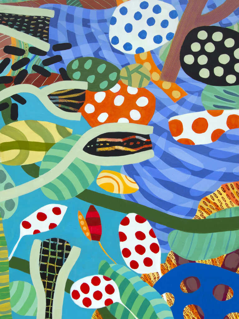 Pond Talk, acrylic on panel, 48 x 36 inches, $4,000
