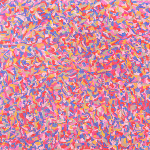 Find the Pearly Teeth, acrylic on canvas, 48 x 48 inches, $4,000