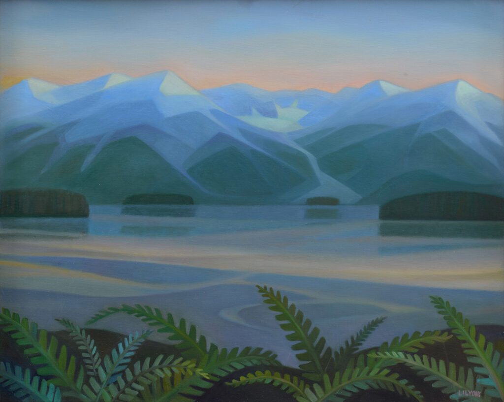 Linda Infante Lyons, Alutiiq Sunrise, oil on canvas, 24 x 30 inches, SOLD