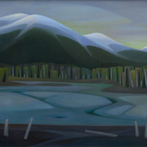 Linda Infante Lyons, Breakup on Portage Pond, oil on canvas, 30 x 36 inches, $5,000