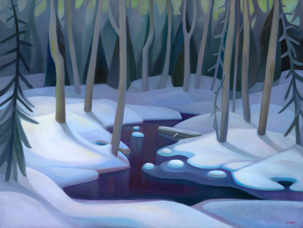 Linda Infante Lyons, Critters Creek, oil on canvas, 30 x 40 inches, SOLD
