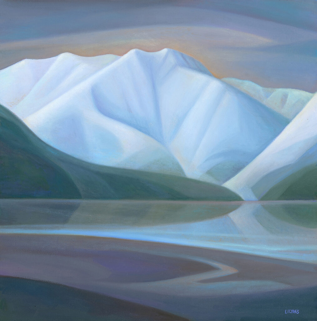 Linda Infante Lyons, Blue Inlet, oil on canvas, 24 x 24 inches, SOLD