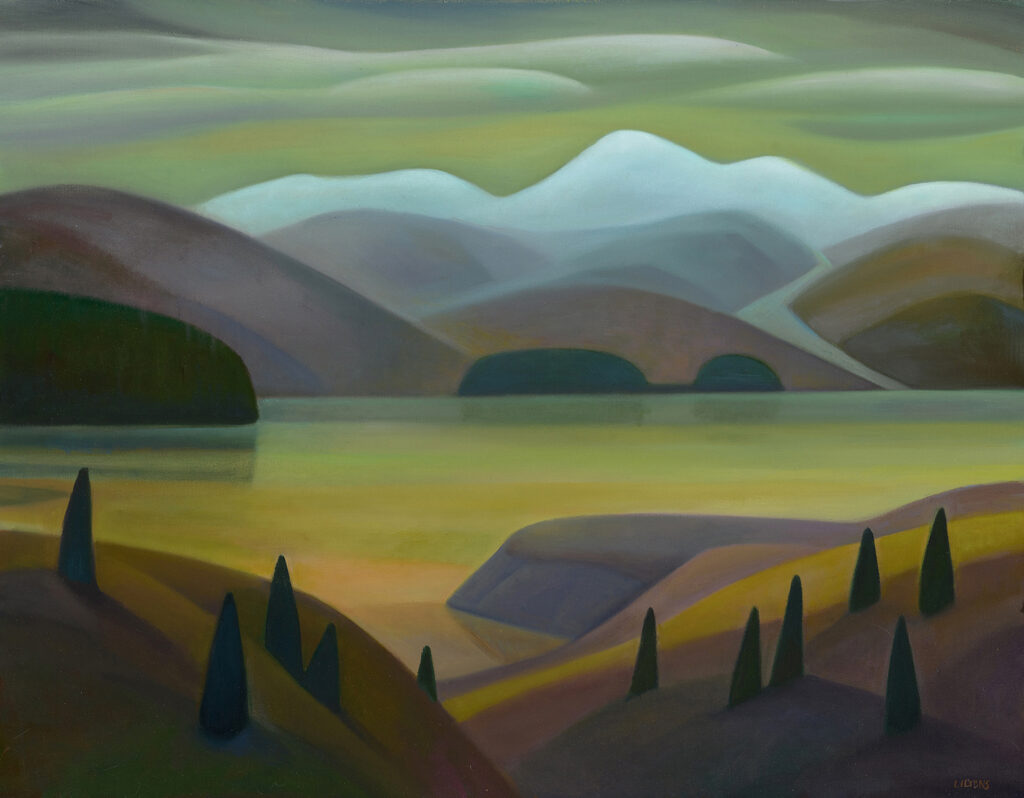 Linda Infante Lyons, Straits of Solace, oil on canvas, 22 x 28 inches, $3,200