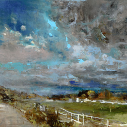 Fence Line on a Cattle Trail, oil on canvas, 18 x 24 inches, SOLD