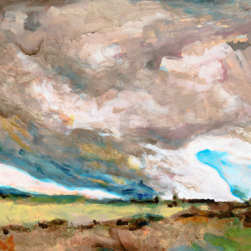 Whales Leading South to the Sierra, oil on canvas, 16 x 20 inches, $850