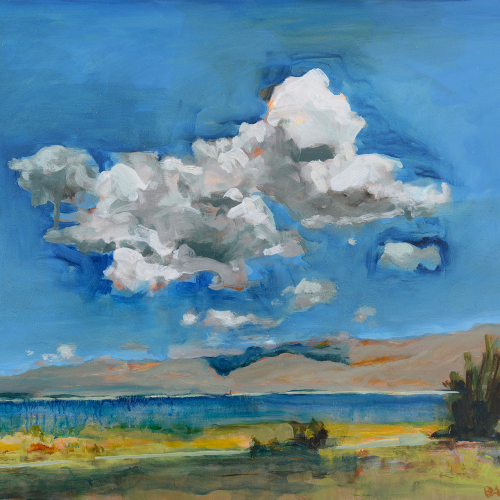 Cloud Over Virginia Range Mountains, oil on panel, 16 x 20 inches, SOLD
