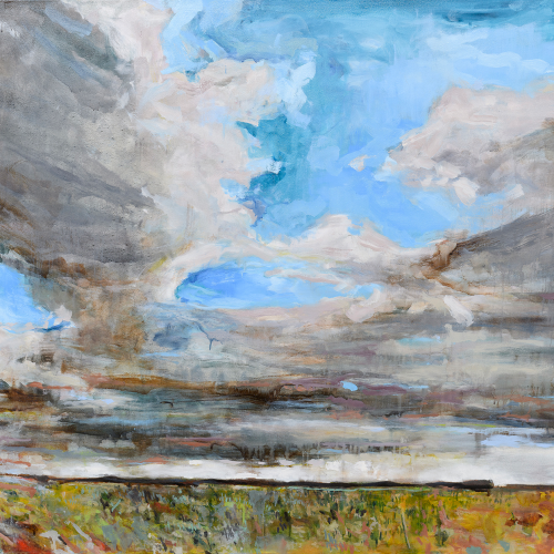 Scents of Rain, Sagebrush, and the Western Range - Carson Range, oil on canvas, 48 x 60 inches, SOLD