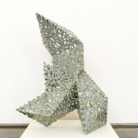 Eddies (alternate angle), stainless steel and powder-coat, 47.5 x 40 x 40 inches