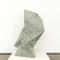 Eddies (alternate angle), stainless steel and powder-coat, 47.5 x 40 x 40 inches