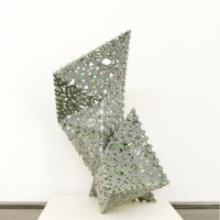 Eddies (alternate angle), stainless steel and powder-coat, 47.5 x 40 x 40 inches