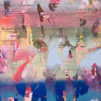 LAS, acrylic and acrylic spray paint on yupo, 41 x 29.5 inches, $5,000