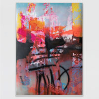 SWL, acrylic and acrylic spray paint on yupo, 41 x 29.5 inches, $5,000