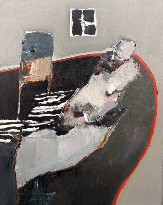Danny McCaw, Waiting, oil on board, 16" x 12", $2,400